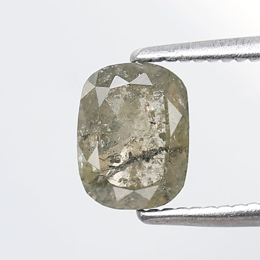1.22 CT Translucent Green Oval Shape Diamond, 6.70 x 5.10 mm Natural Ethical Salt and Pepper Diamond
