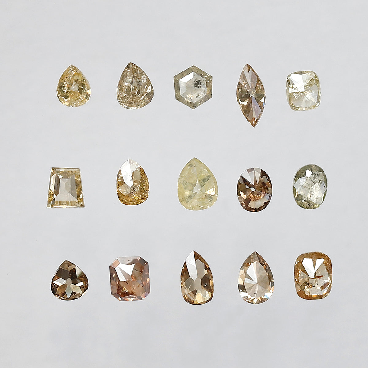 4.25 CT Fancy Color Rustic Diamond Lot – 15 Pcs Natural Earth Mined Mix Shape Loose Diamonds for Jewelry Making