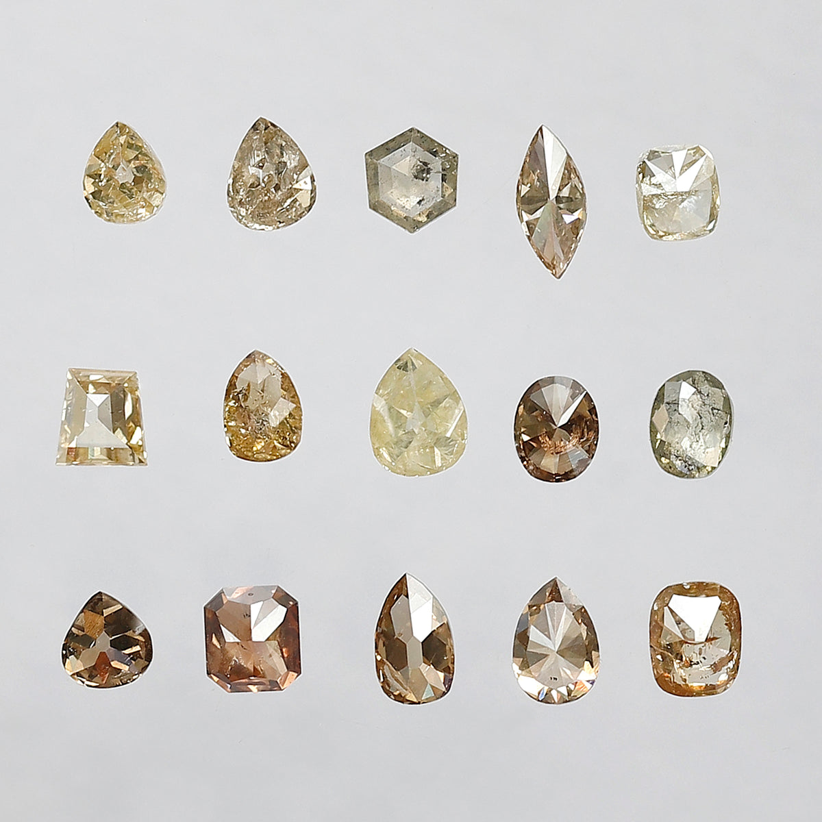 4.25 CT Fancy Color Rustic Diamond Lot – 15 Pcs Natural Earth Mined Mix Shape Loose Diamonds for Jewelry Making