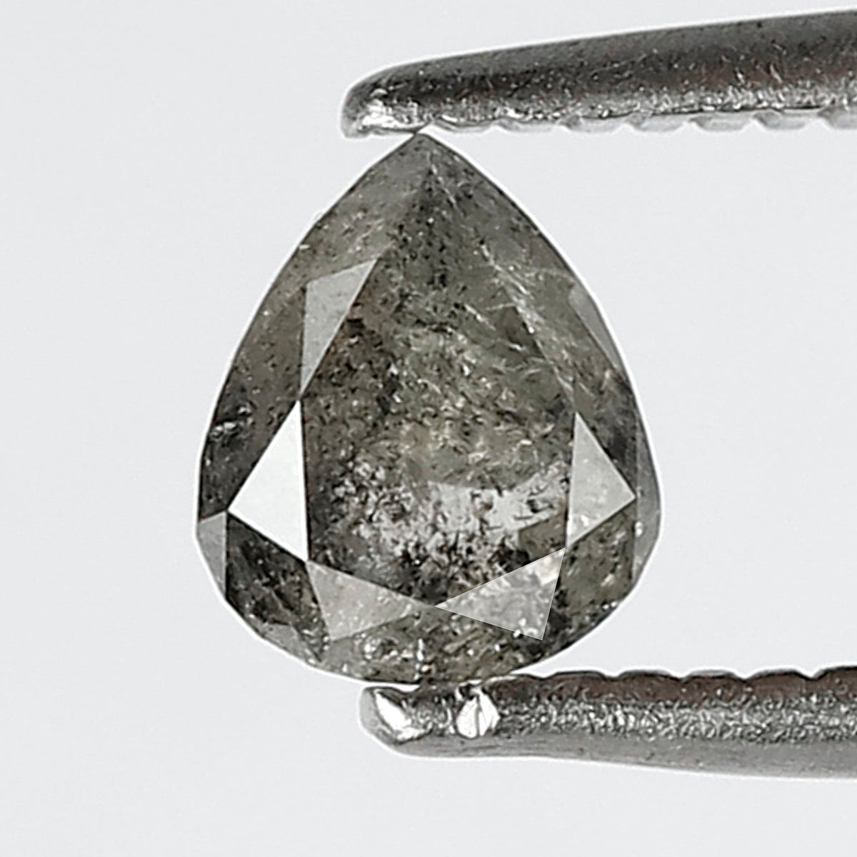 0.45 CT Natural Gray Black Diamond, Pear Cut Salt and Pepper Loose Diamond, 5.30 x 4.50 MM Ethical Earth Mined Diamond