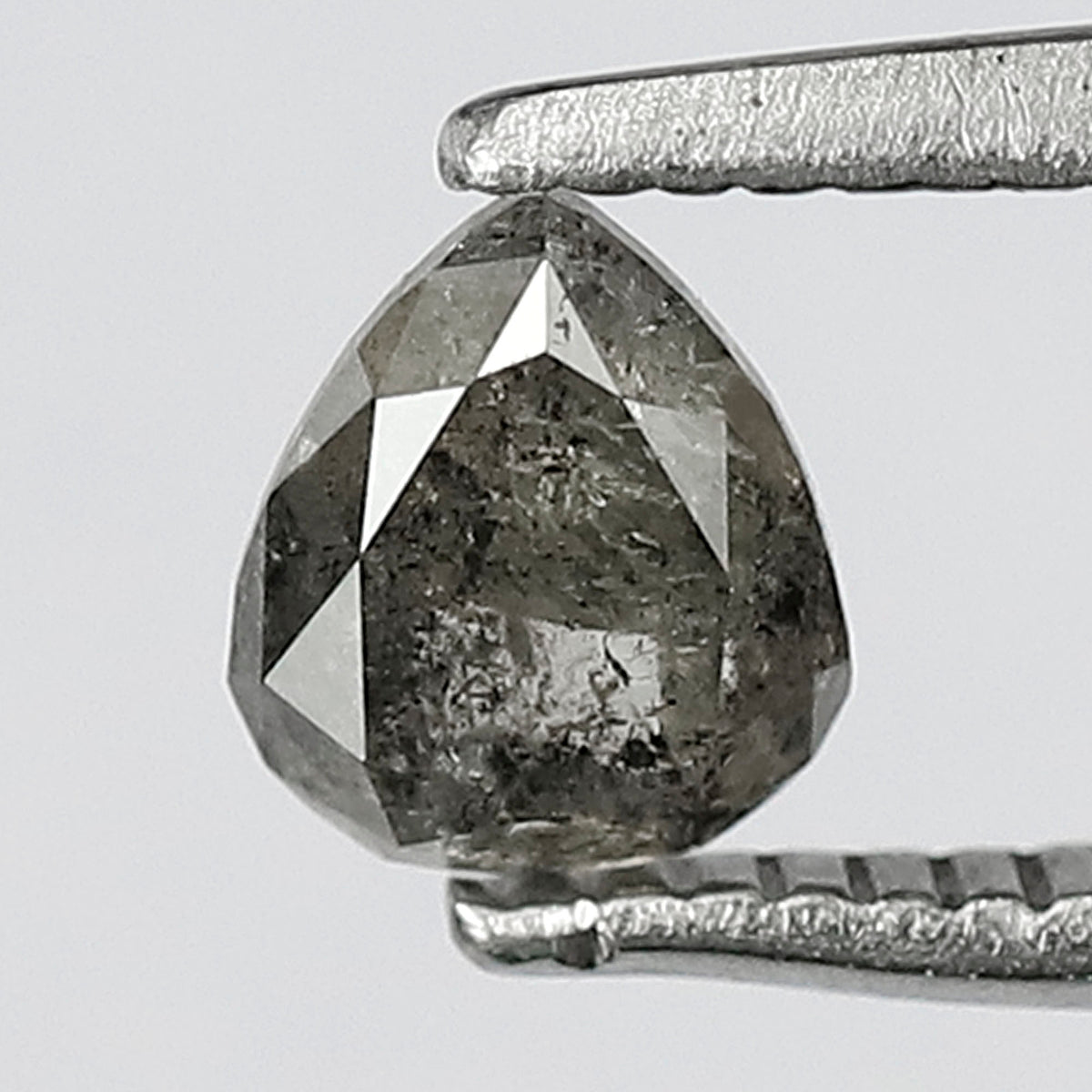 0.45 CT Natural Gray Black Diamond, Pear Cut Salt and Pepper Loose Diamond, 5.30 x 4.50 MM Ethical Earth Mined Diamond