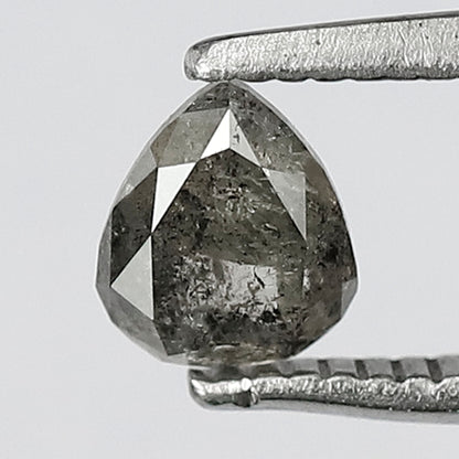 0.45 CT Natural Gray Black Diamond, Pear Cut Salt and Pepper Loose Diamond, 5.30 x 4.50 MM Ethical Earth Mined Diamond