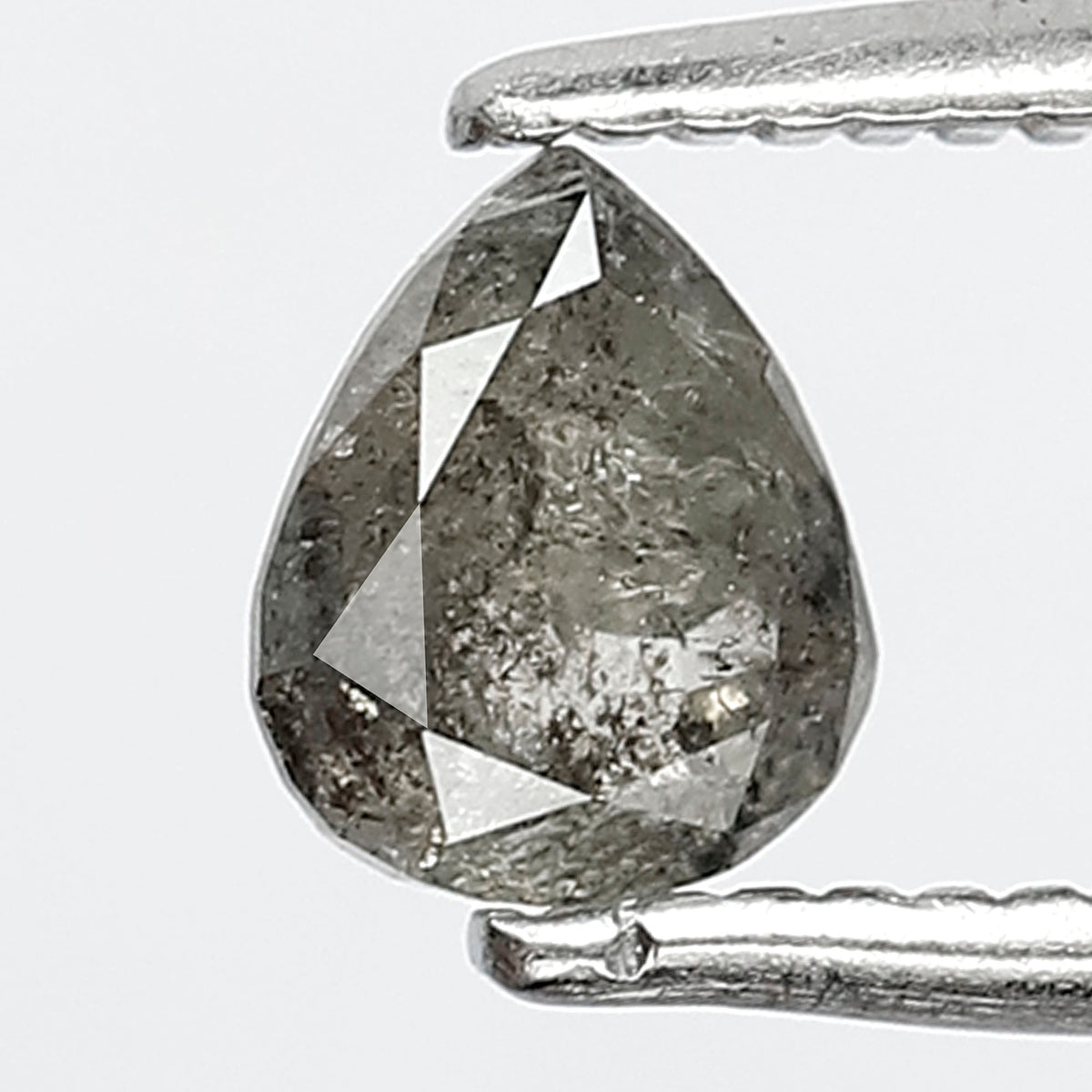 0.45 CT Natural Gray Black Diamond, Pear Cut Salt and Pepper Loose Diamond, 5.30 x 4.50 MM Ethical Earth Mined Diamond