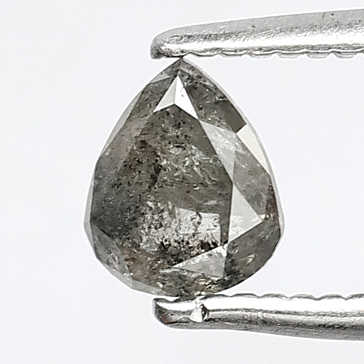 0.45 CT Natural Gray Black Diamond, Pear Cut Salt and Pepper Loose Diamond, 5.30 x 4.50 MM Ethical Earth Mined Diamond