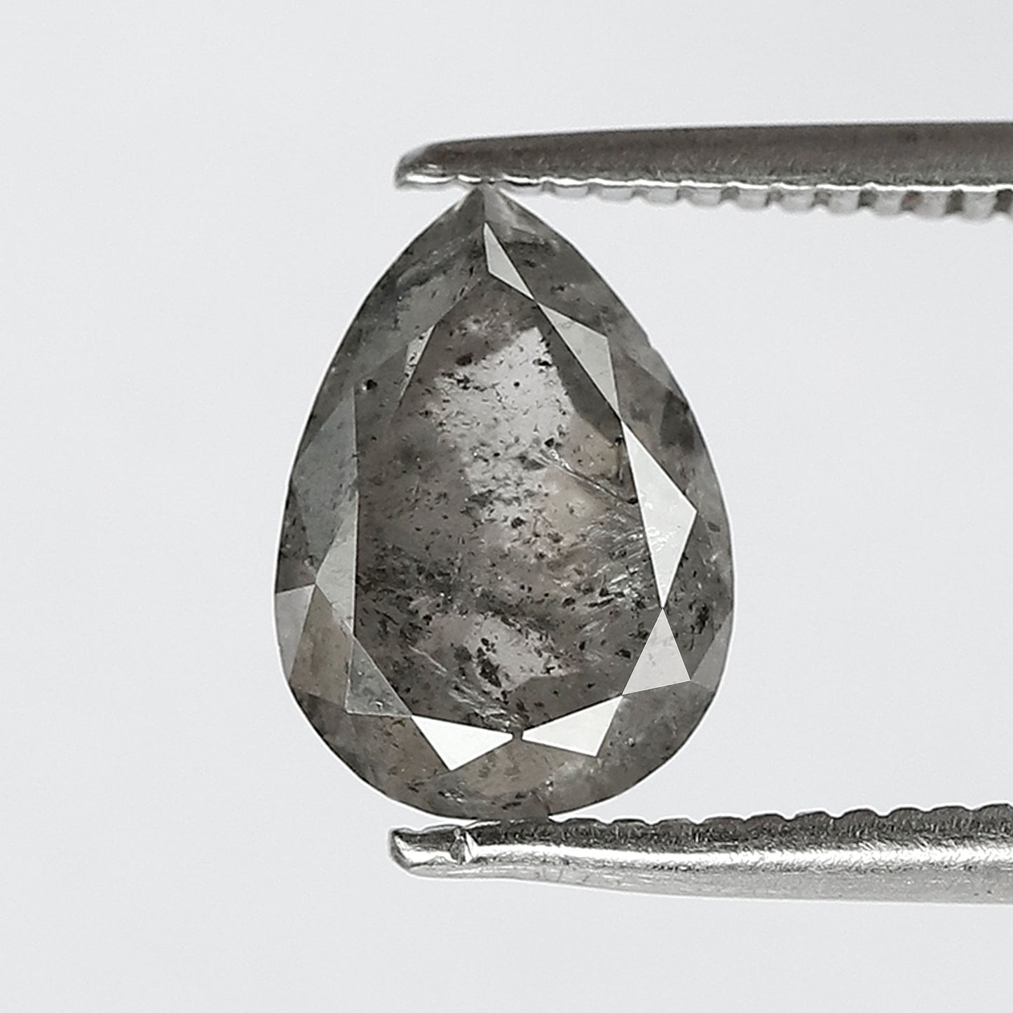2.00 CT Pear Shape Salt and Pepper Diamond, 8.90 mm Natural Gray Black Loose Earth Mined Diamond For Engagement Ring