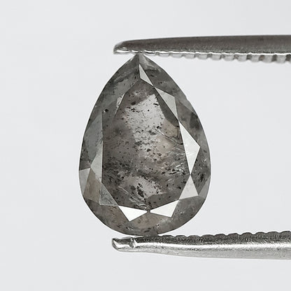 2.00 CT Pear Shape Salt and Pepper Diamond, 8.90 mm Natural Gray Black Loose Earth Mined Diamond For Engagement Ring