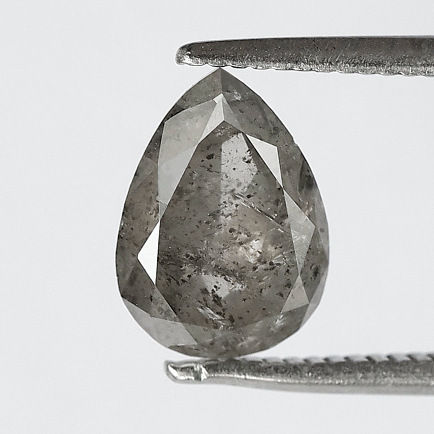 2.00 CT Pear Shape Salt and Pepper Diamond, 8.90 mm Natural Gray Black Loose Earth Mined Diamond For Engagement Ring