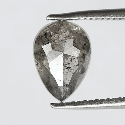 2.00 CT Pear Shape Salt and Pepper Diamond, 8.90 mm Natural Gray Black Loose Earth Mined Diamond For Engagement Ring