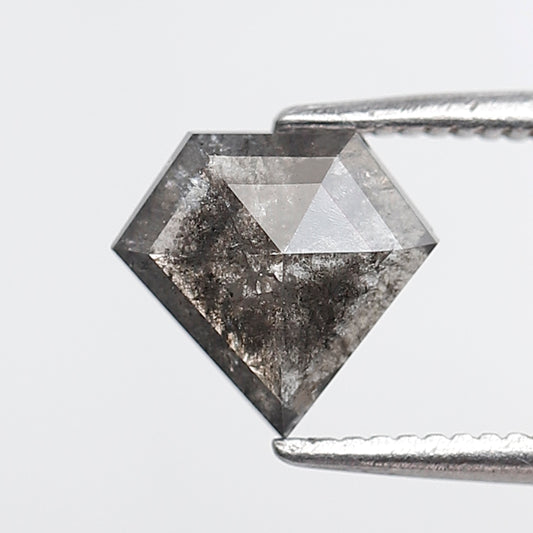 0.92 CT Natural Salt and Pepper Diamond, Geometric Gray Black Loose Stone, Unique Earth Mined Diamond for Jewelry