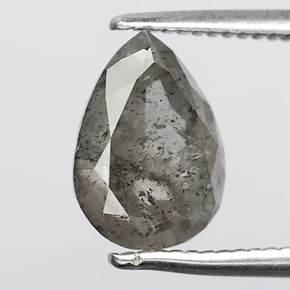2.00 CT Pear Shape Salt and Pepper Diamond, 8.90 mm Natural Gray Black Loose Earth Mined Diamond For Engagement Ring