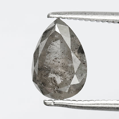 2.00 CT Pear Shape Salt and Pepper Diamond, 8.90 mm Natural Gray Black Loose Earth Mined Diamond For Engagement Ring