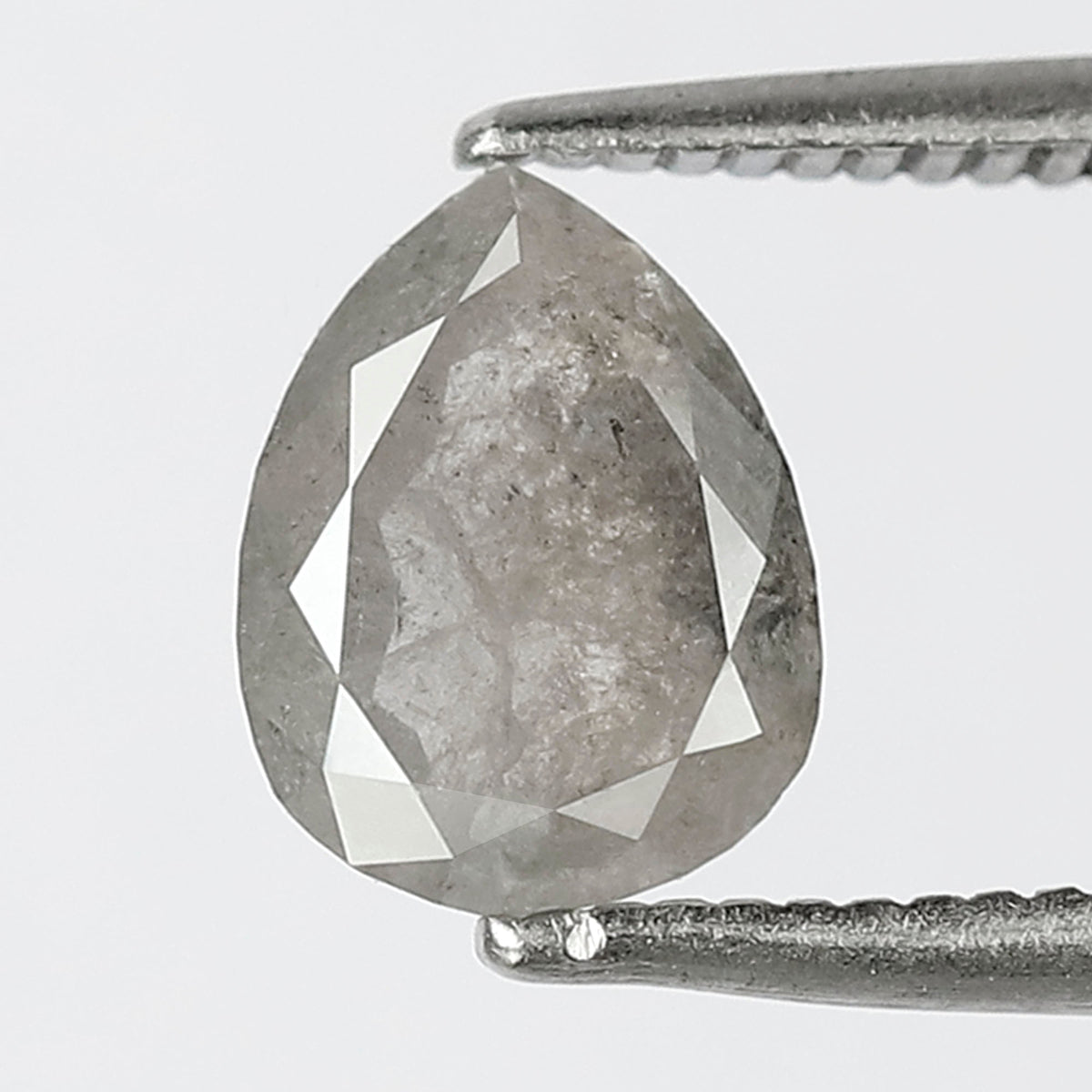 Natural Misty Gray Black Pear Shape Diamond 1.21 CT, Salt and Pepper Loose Diamond, Ethical Conflict Free Diamond for Jewelry Making