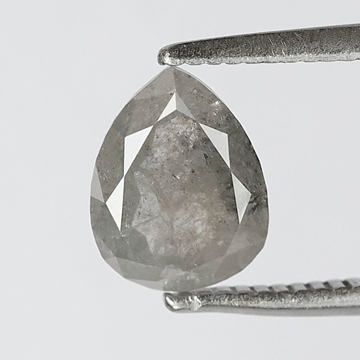 Natural Misty Gray Black Pear Shape Diamond 1.21 CT, Salt and Pepper Loose Diamond, Ethical Conflict Free Diamond for Jewelry Making
