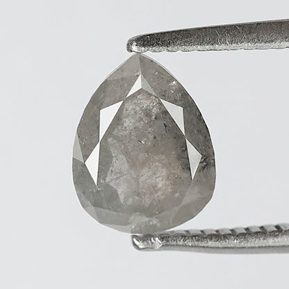 Natural Misty Gray Black Pear Shape Diamond 1.21 CT, Salt and Pepper Loose Diamond, Ethical Conflict Free Diamond for Jewelry Making