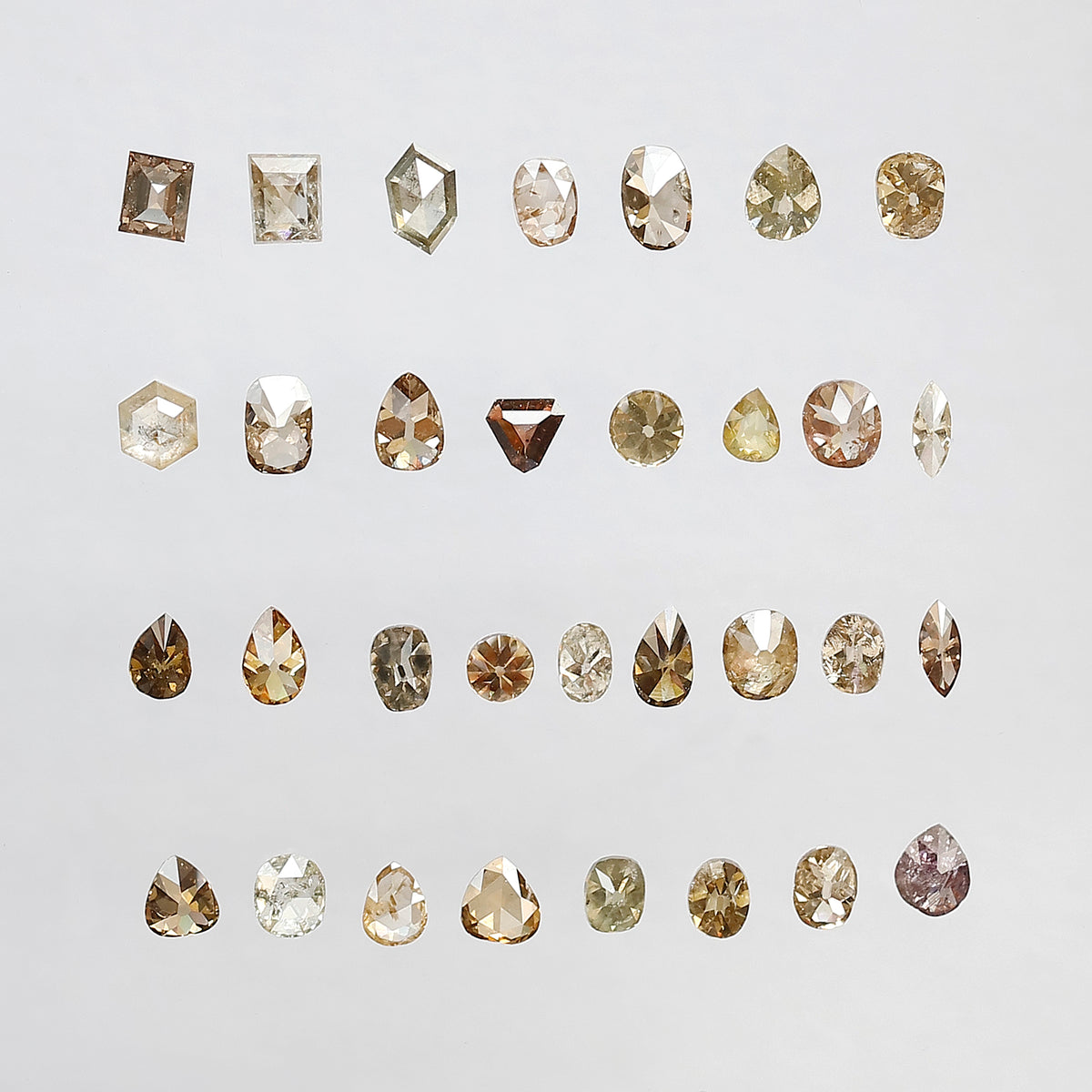 3.72 CT Mix Shape Rustic Diamond Lot – Natural Fancy Color Conflict Free Diamonds 3.00 mm to 4.00 mm for Wedding Jewelry