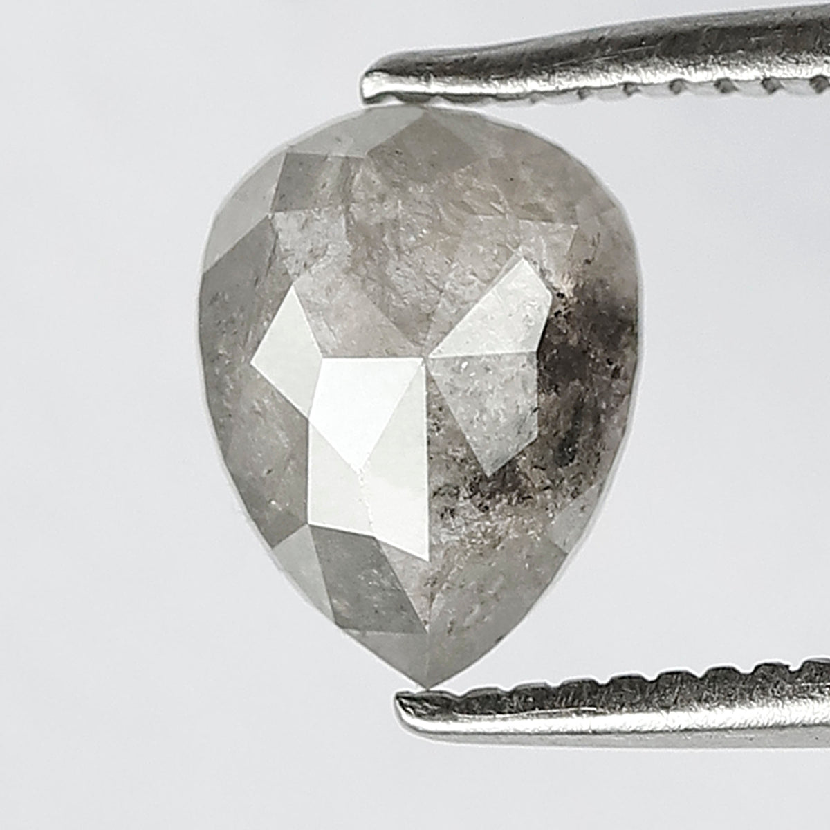 Natural Misty Gray Black Pear Shape Diamond 1.21 CT, Salt and Pepper Loose Diamond, Ethical Conflict Free Diamond for Jewelry Making