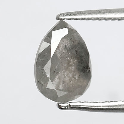 Natural Misty Gray Black Pear Shape Diamond 1.21 CT, Salt and Pepper Loose Diamond, Ethical Conflict Free Diamond for Jewelry Making