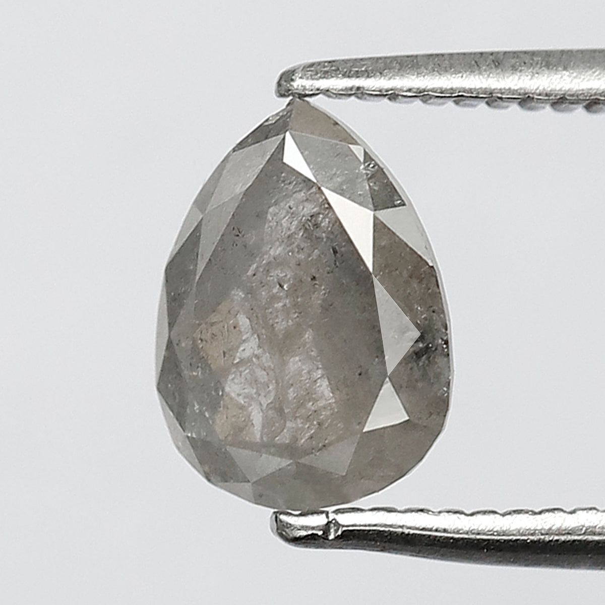 Natural Misty Gray Black Pear Shape Diamond 1.21 CT, Salt and Pepper Loose Diamond, Ethical Conflict Free Diamond for Jewelry Making