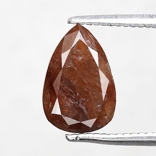 1.79 Ct Pear Cut Rustic Diamond | 9.40 mm Natural Reddish Earth Mined Loose Diamond For Bridal Ring