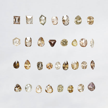 3.72 CT Mix Shape Rustic Diamond Lot – Natural Fancy Color Conflict Free Diamonds 3.00 mm to 4.00 mm for Wedding Jewelry
