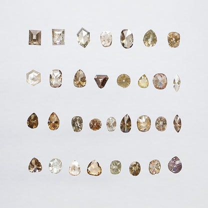 3.72 CT Mix Shape Rustic Diamond Lot – Natural Fancy Color Conflict Free Diamonds 3.00 mm to 4.00 mm for Wedding Jewelry