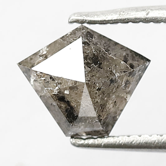 0.97 CT Fancy Geometric Shape Diamond 6.5 MM Loose Natural Grey Black Color Salt and Pepper Diamond