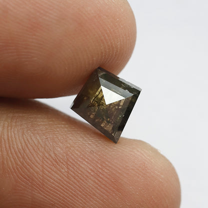 1.39 CT Kite Shape Loose Earth Mined Diamond, Natural Greenish Rustic Diamond For Wedding Band