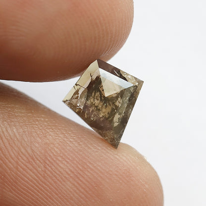 1.10 CT Kite Shape Translucent Loose Diamond, 9.90 mm Natural Greenish Earth Mined Diamond For Custom Ring and Band