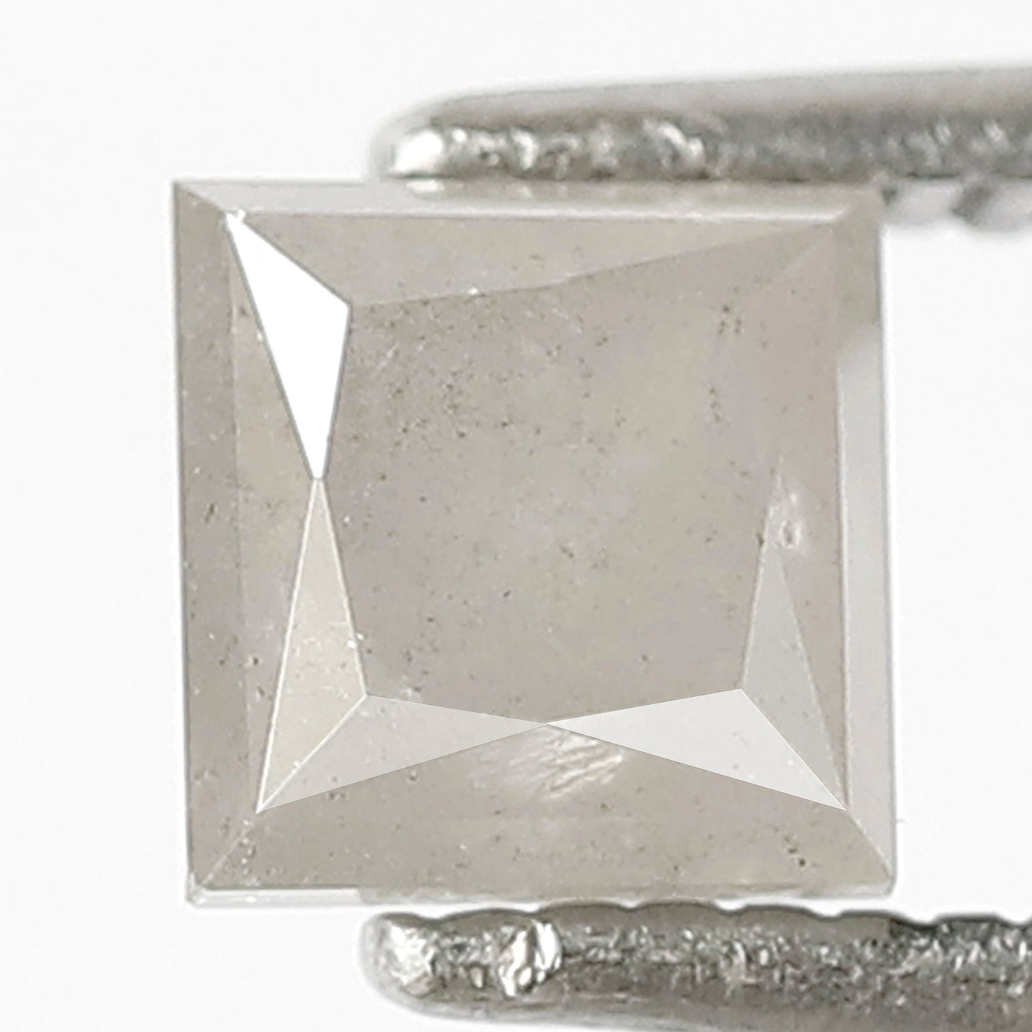 4.8 MM Grey Color Loose Natural Princess Shape Diamond 0.89 CT Salt and Pepper Diamond For Custom Engagement Ring