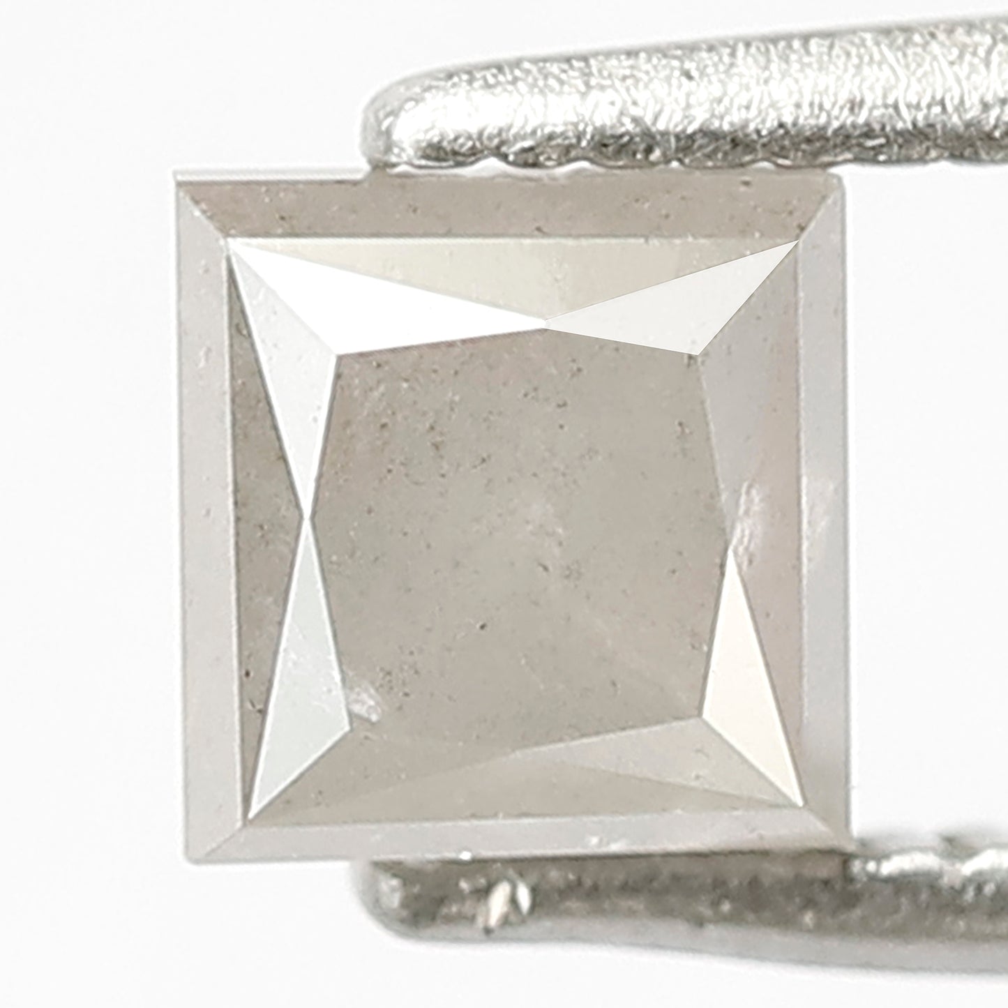 4.8 MM Grey Color Loose Natural Princess Shape Diamond 0.89 CT Salt and Pepper Diamond For Custom Engagement Ring