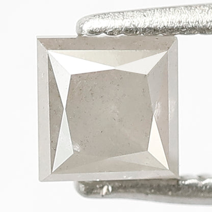 4.8 MM Grey Color Loose Natural Princess Shape Diamond 0.89 CT Salt and Pepper Diamond For Custom Engagement Ring