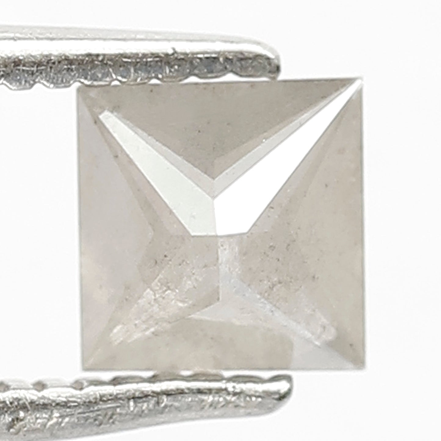 4.8 MM Grey Color Loose Natural Princess Shape Diamond 0.89 CT Salt and Pepper Diamond For Custom Engagement Ring