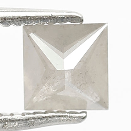 4.8 MM Grey Color Loose Natural Princess Shape Diamond 0.89 CT Salt and Pepper Diamond For Custom Engagement Ring