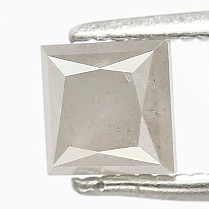 4.8 MM Grey Color Loose Natural Princess Shape Diamond 0.89 CT Salt and Pepper Diamond For Custom Engagement Ring