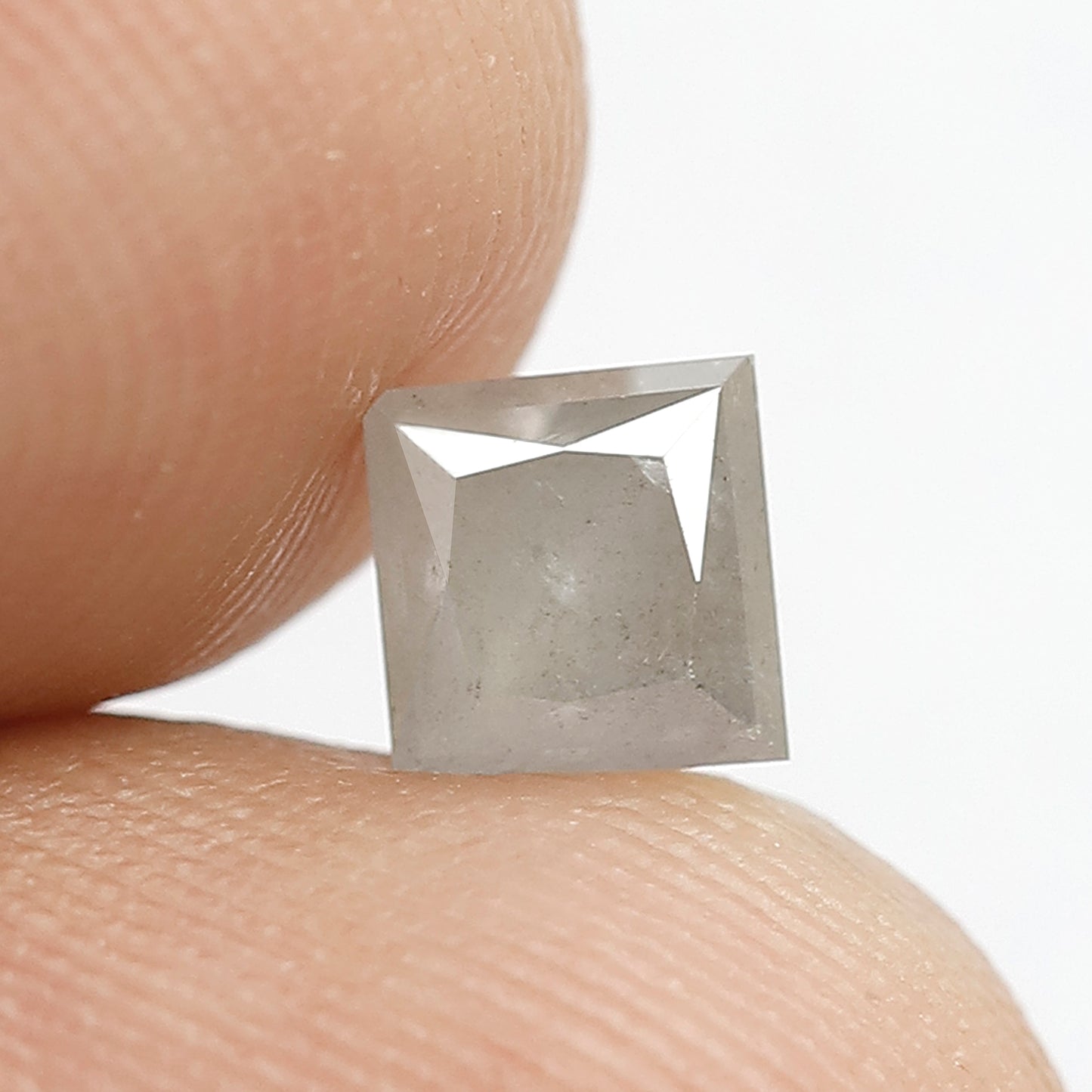 4.8 MM Grey Color Loose Natural Princess Shape Diamond 0.89 CT Salt and Pepper Diamond For Custom Engagement Ring