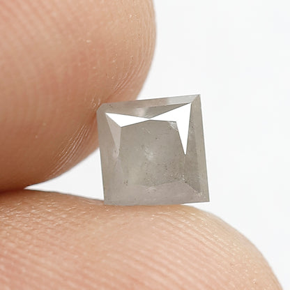 4.8 MM Grey Color Loose Natural Princess Shape Diamond 0.89 CT Salt and Pepper Diamond For Custom Engagement Ring
