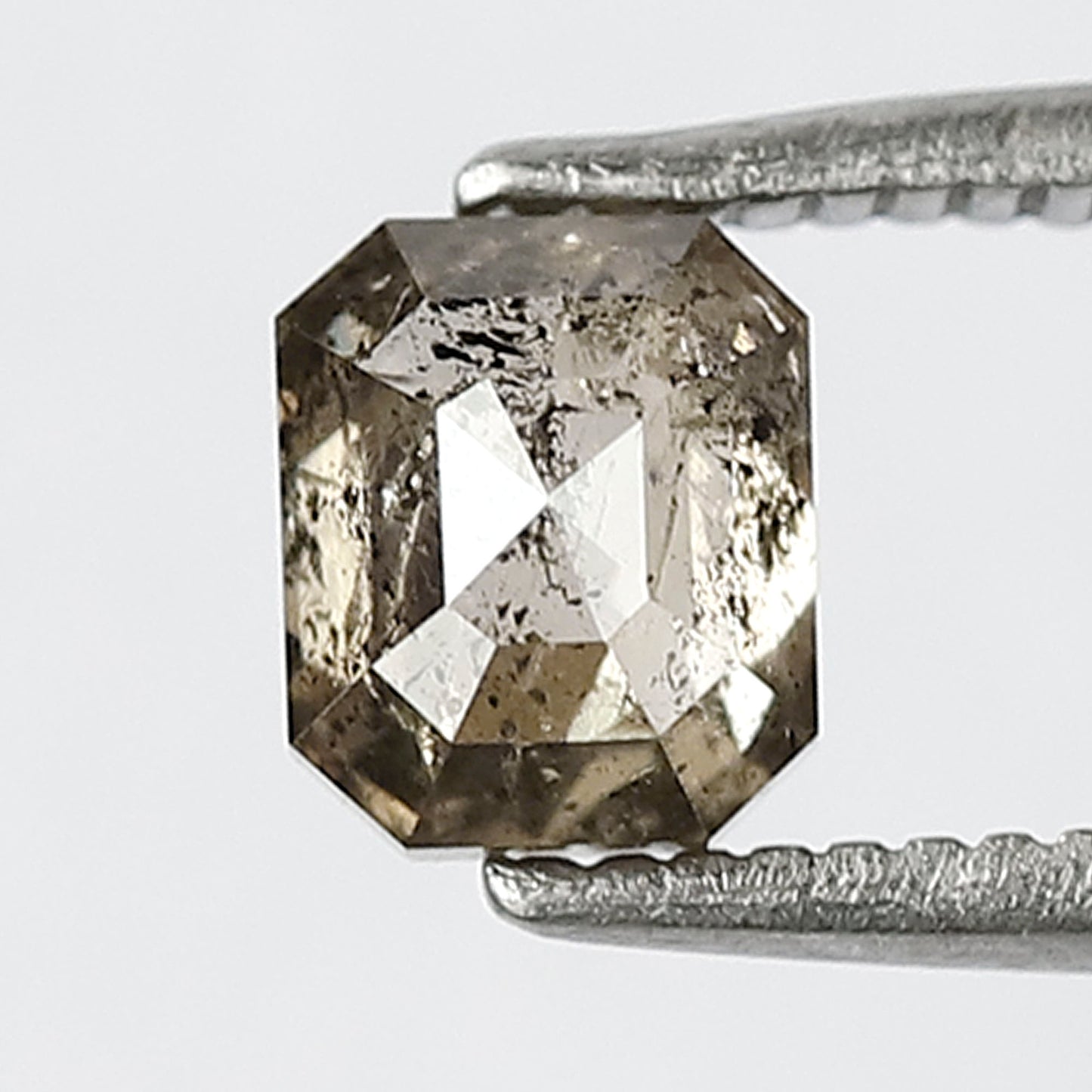 Natural Champagne Salt and Pepper Diamond 0.80 CT, Emerald Cut Translucent Loose Diamond for Engagement Ring Jewelry