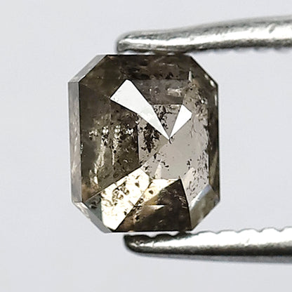 Natural Champagne Salt and Pepper Diamond 0.80 CT, Emerald Cut Translucent Loose Diamond for Engagement Ring Jewelry