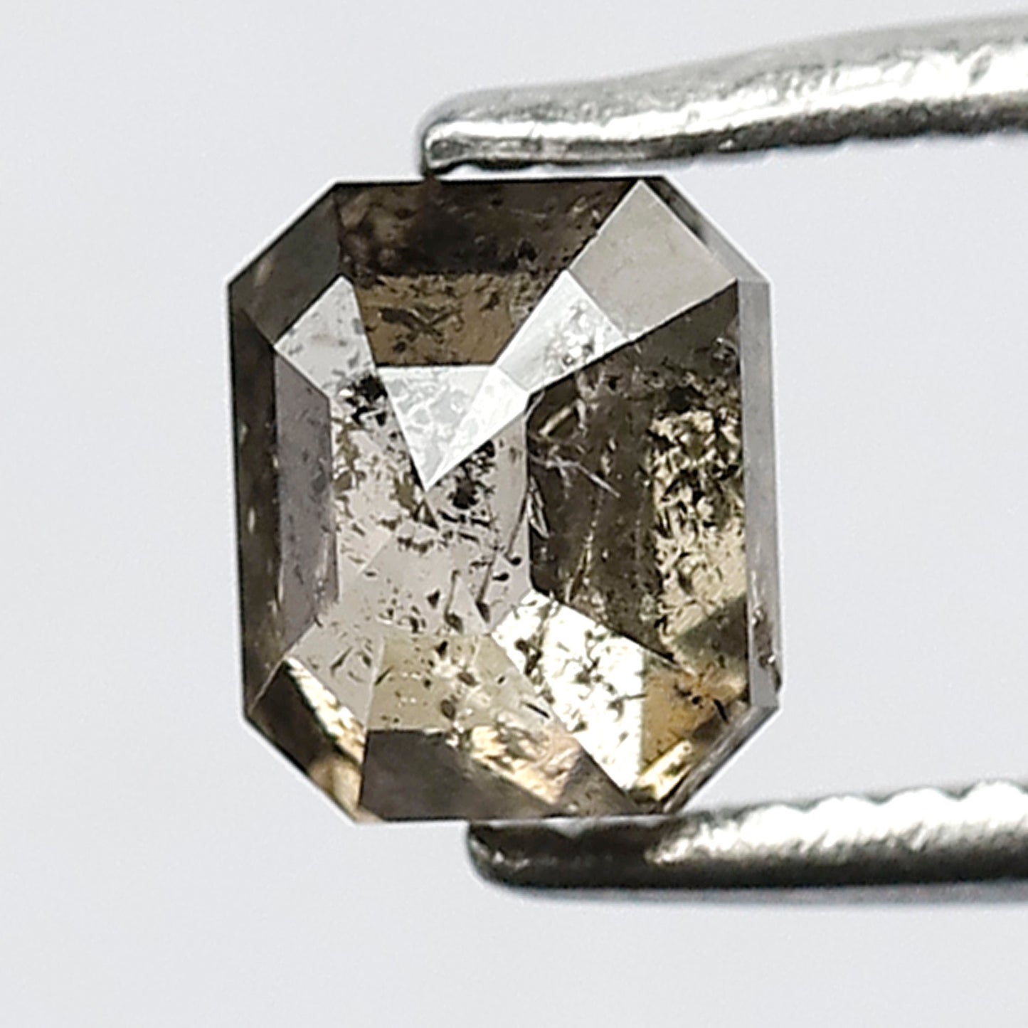Natural Champagne Salt and Pepper Diamond 0.80 CT, Emerald Cut Translucent Loose Diamond for Engagement Ring Jewelry
