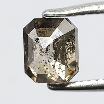Natural Champagne Salt and Pepper Diamond 0.80 CT, Emerald Cut Translucent Loose Diamond for Engagement Ring Jewelry