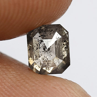 Natural Champagne Salt and Pepper Diamond 0.80 CT, Emerald Cut Translucent Loose Diamond for Engagement Ring Jewelry