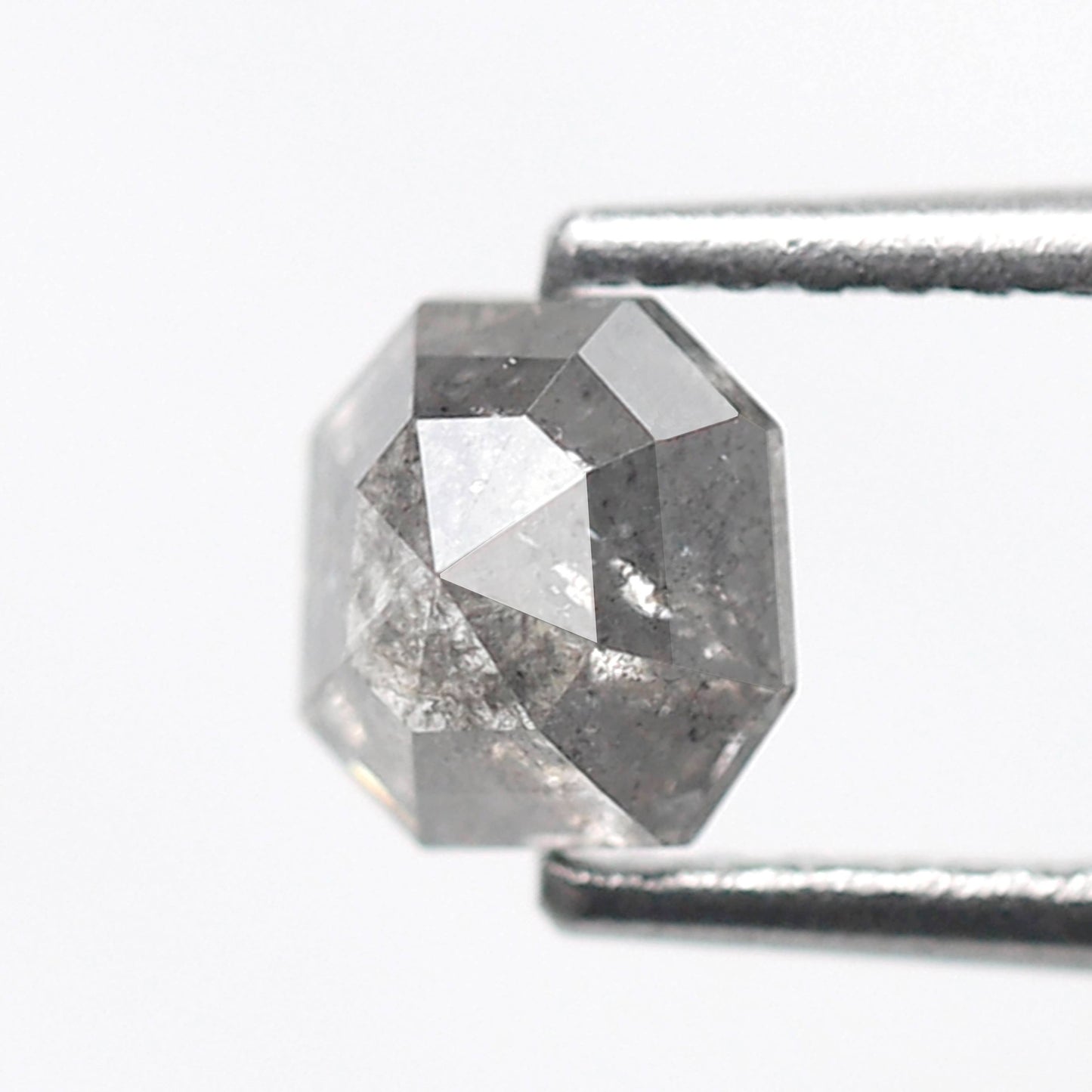 Natural Asscher cut 0.71 CT Loose Diamond, 5.30 x 5.00 mm Natural Gray Black Ethical Salt and Pepper Diamond