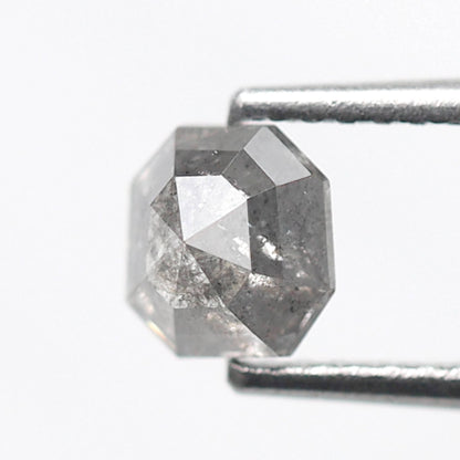 Natural Asscher cut 0.71 CT Loose Diamond, 5.30 x 5.00 mm Natural Gray Black Ethical Salt and Pepper Diamond