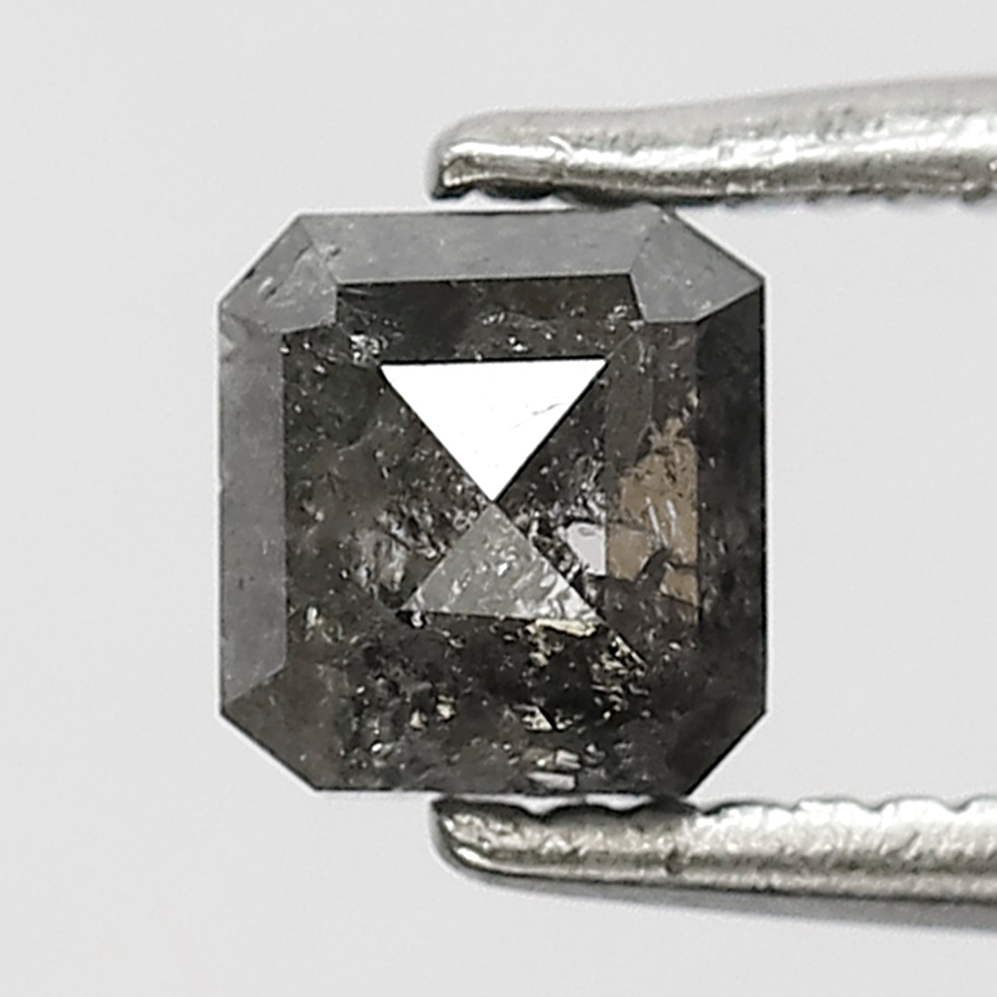 0.61 Ct Salt and Pepper Diamond Emerald Cut | Blackish Grey Natural Loose Diamond for Jewelry