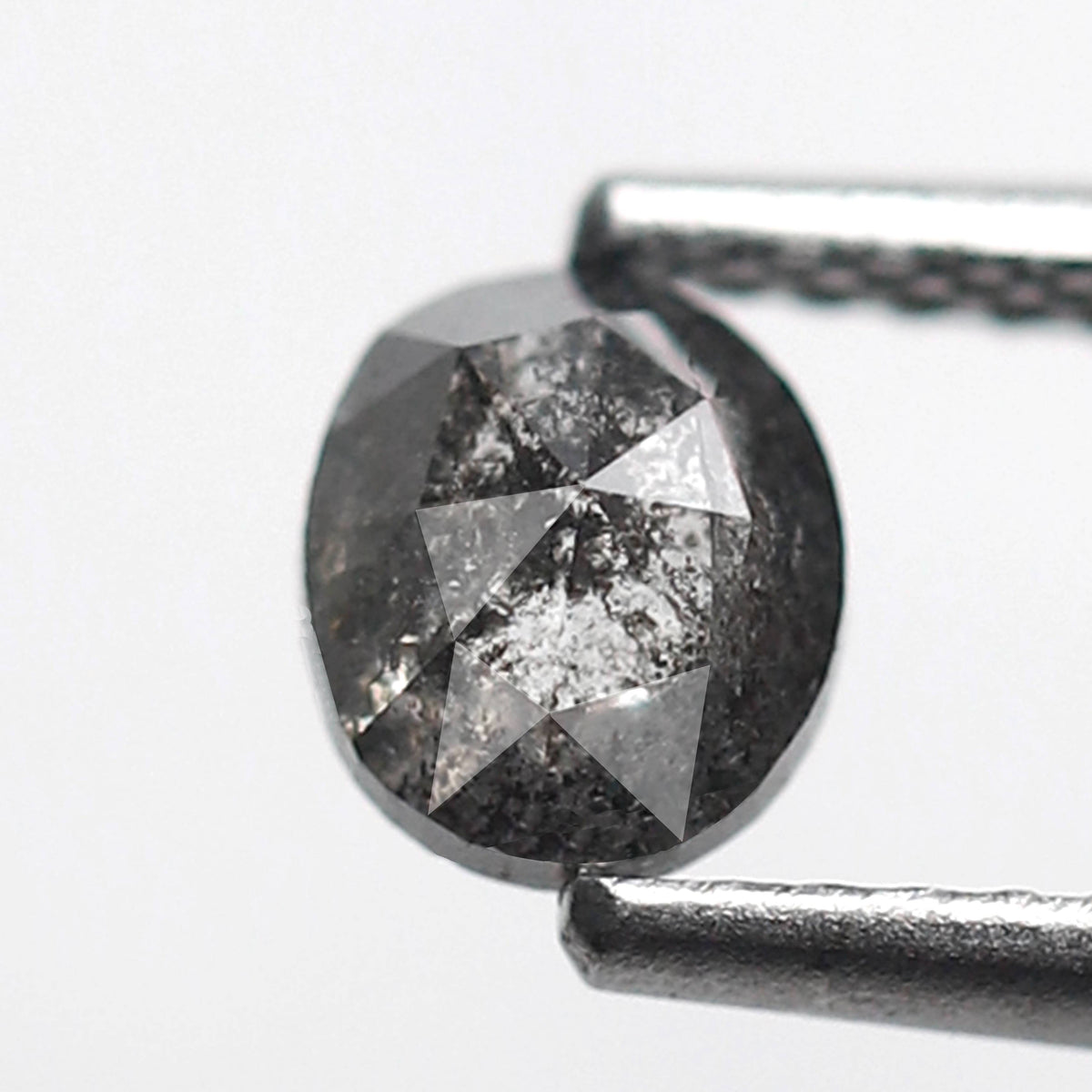 Oval Cut 0.61 Ct Salt and Pepper Diamond, Natural Gray Black Loose Stone for Custom Engagement Ring