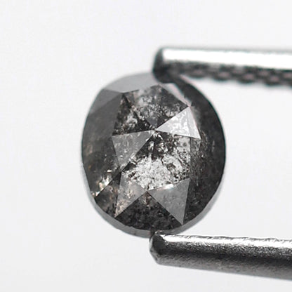 Oval Cut 0.61 Ct Salt and Pepper Diamond, Natural Gray Black Loose Stone for Custom Engagement Ring