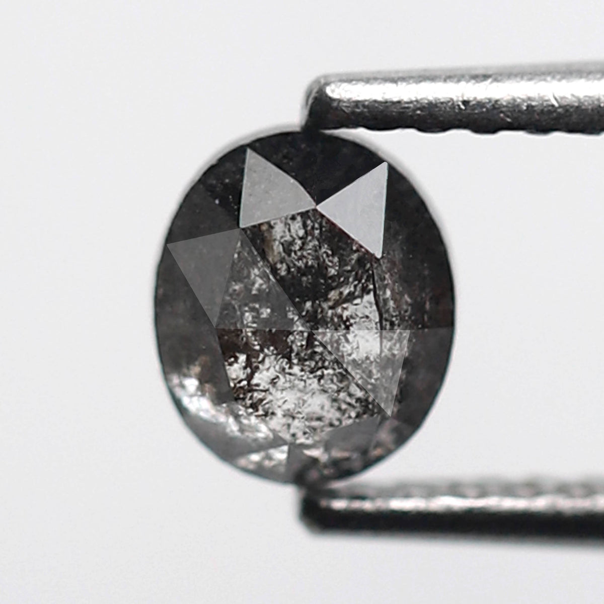 Oval Cut 0.61 Ct Salt and Pepper Diamond, Natural Gray Black Loose Stone for Custom Engagement Ring