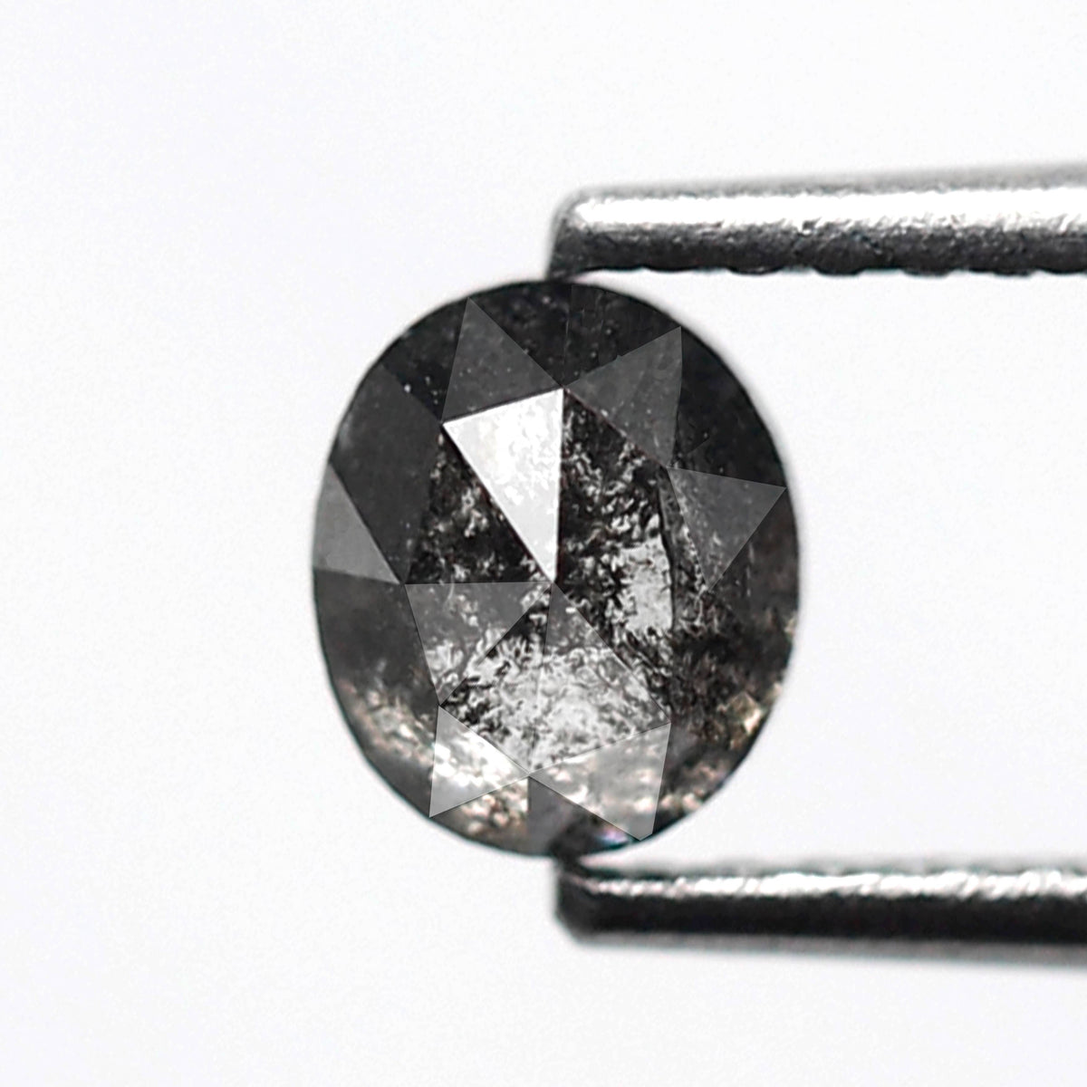 Oval Cut 0.61 Ct Salt and Pepper Diamond, Natural Gray Black Loose Stone for Custom Engagement Ring