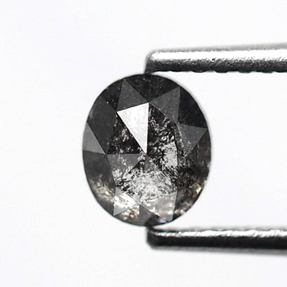 Oval Cut 0.61 Ct Salt and Pepper Diamond, Natural Gray Black Loose Stone for Custom Engagement Ring