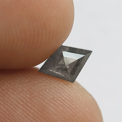 0.46 Ct Natural Black Grey Diamond | Modified Kite Shape Salt and Pepper Loose Diamond
